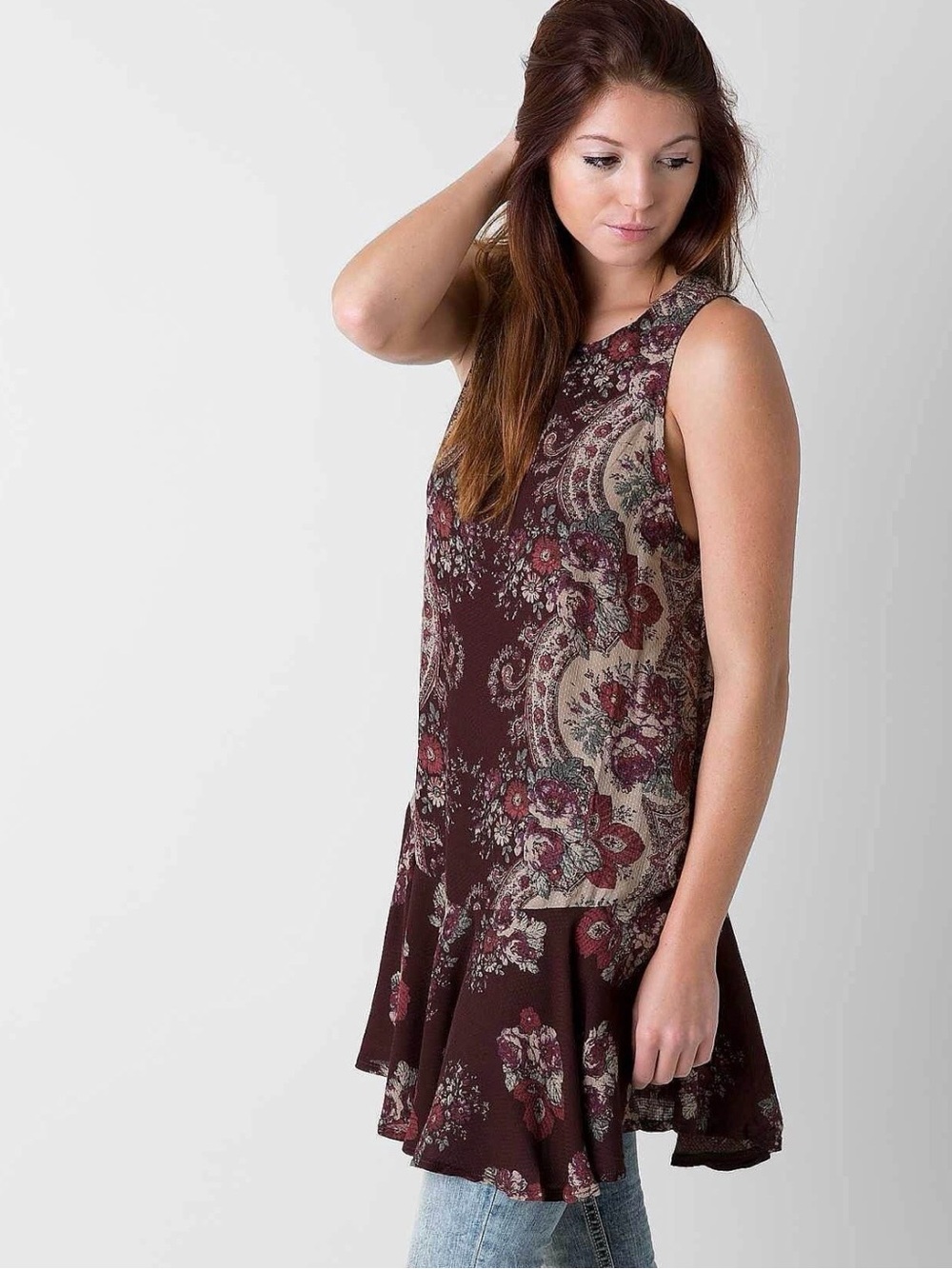 Free People Printed Tunic Tank Top